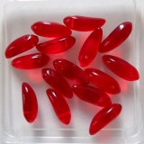 25 Glasperlen Banana beads - rot, siam rot